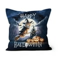 thumbnail image 1 of Happy Halloween Maine Coon Witch Pumpkins Bats Pillow Cushion Double Sided Cat Lover Kitten Owner Gifts Throw Pillow - 13012, 1 of 4