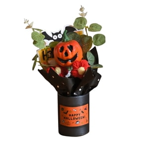 Happy Halloween Mini Pumpkin Decor Set, Tiny Artificial Pumpkin Figurines Assorted Sizes for Tabletop Shelf Desk Office Party Fall Thanksgiving Home Accent Ornament