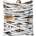 thumbnail image 1 of Happy Halloween Mummy Cartoon Mouse Flannel Blanket, suitable for sofa bedroom office or camping, suitable for all seasons 60*50, 1 of 10