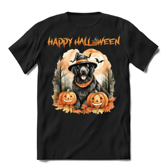 Happy Halloween Newfoundland Witches Hat Pumpkin Carving Shirt T-shirt Unisex Merch Newfie Dog Lover Gifts - 02019