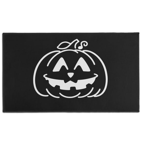 Happy Halloween Non Slip Washable Door Mat Pumpkin Skull Bat Spider Welcome Mat Funny the Indoor Door Mat/Outdoor Crystal Velvet 30x17 Inches