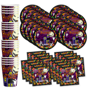 Happy Halloween Party Celebration Supplies Set Paper Plates Napkins Cups Tableware Kit for 16