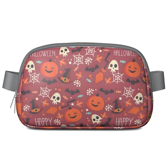 Happy Halloween Pattern Cute Fanny Packs for Women,Travel Waterproof Crossbody Fanny Bags Waist Purse for Women Anti Theft Adjustable Strap for Running Travel Cycling