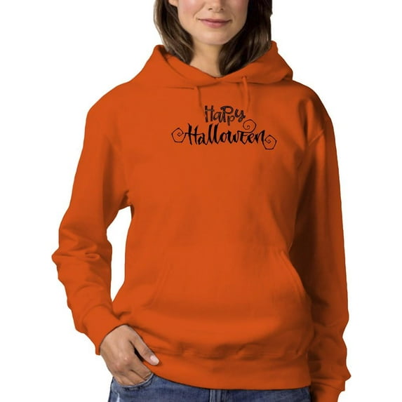 Happy Halloween Phrase Hoodie Women -Image by Shutterstock, Female x-Large