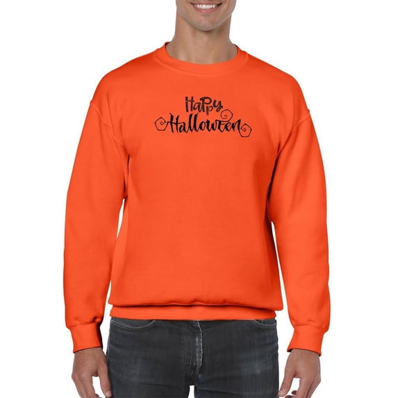 Happy Halloween Phrase Sweatshirt Men -Image by Shutterstock, Male Small