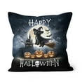 thumbnail image 1 of Happy Halloween Portuguese Water Dog Witch Pumpkins Bats Pillow Cushion Double Sided PWD Portie Fishing Dog Lover Throw Pillow - 13012, 1 of 4