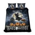 thumbnail image 1 of Happy Halloween Portuguese Water Dog Witch Pumpkins Bats Quilt Bedding Set PWD Portie Fishing Dog Lover 1 Blanket Bed Cover 2 Pillowcases - 13012, 1 of 5