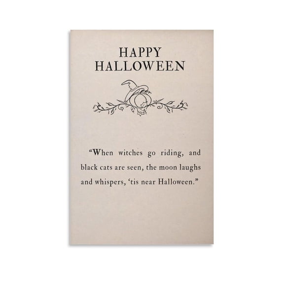Happy Halloween Poster, When Witches Go Riding, Quote Poster Print Poster Decorative Painting Canvas Wall Art Living Room Posters Bedroom Painting