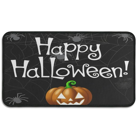 Happy Halloween Pumpkin Door Mat Decorations Evil Pumpkin Ghost Doormat Funny the Indoor Door Mat/Outdoor Crystal Velvet 30x17 Inches
