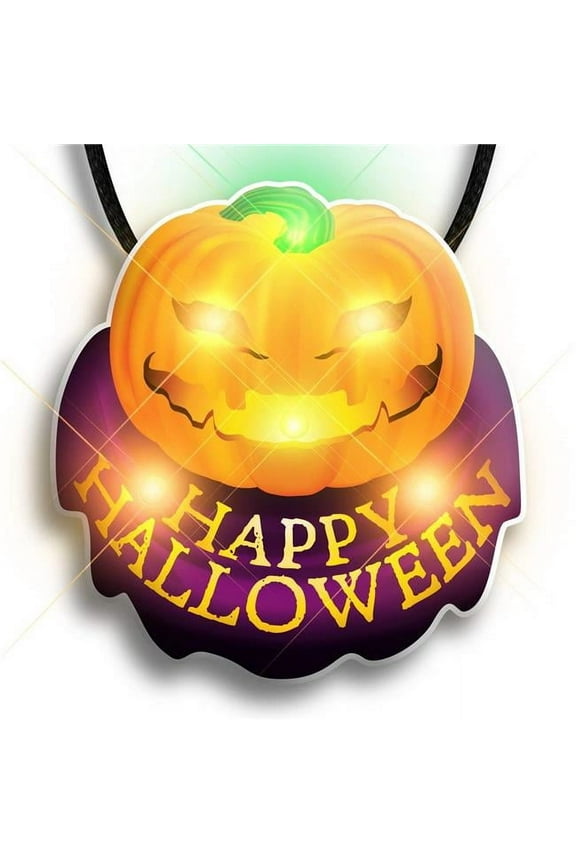 Happy Halloween Pumpkin Flashing Body Light Necklace