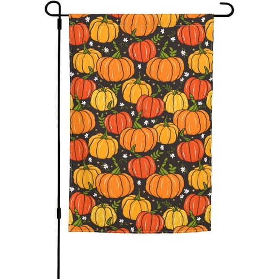 Happy Halloween Pumpkin Garden Flag 12 x 18 Inches Double Sided Banner Funny Yard Flags for Room Rustic Farmland Lawn House Festival Birthday Anniversary