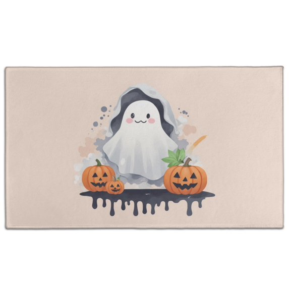 Happy Halloween Pumpkin Ghost Door Mat Decorations Pumpkin Skull Bat Spider Welcome Mat Retro the Indoor Door Mat/Outdoor Crystal Velvet 30x17 Inches