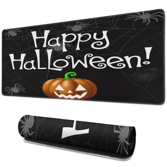 Happy Halloween Pumpkin Mouse Pad,Rectangle Big Mouse Mat Waterproof Mouse Pad Non Slip Rubber Mousepad Gaming for Gaming Wireless Mouse (31.5x11.8in)