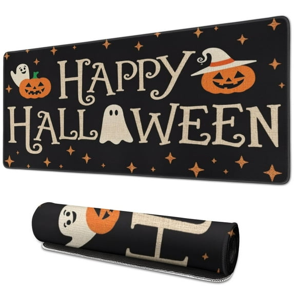 Happy Halloween Pumpkin Mouse Pad,Rectangle Large Mouse Mat Waterproof Mouse Pad Non Slip Rubber Gaming Mouse Pad for Gaming Gift (31.5x11.8in)