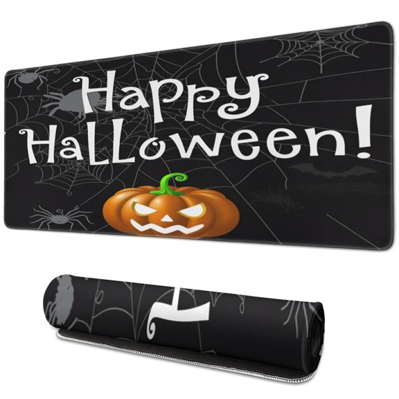 Happy Halloween Pumpkin Mouse Pad,Rectangle Washable Mouse Mat Waterproof Mouse Pad Non Slip Rubber Mousepad Gaming for Gaming Gift (31.5x11.8in)