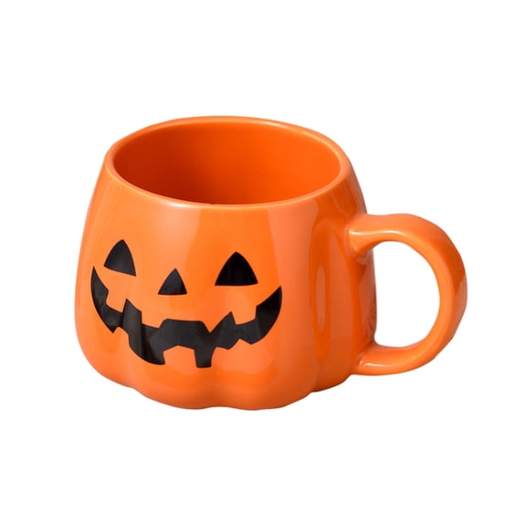 Happy Halloween Pumpkin Mug - 12 oz Ceramic Coffee Cup with Festive Pumpkin Design, for Fall Drinks & Spooky Season Decor