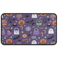 thumbnail image 1 of Happy Halloween Pumpkin Non Slip Washable Door Mat Evil Pumpkin Ghost Doormat Funny for Entry Floor Mat Set Living Room Bedroom Bathroom Crystal Velvet 30x17 Inches, 1 of 7
