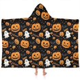 thumbnail image 1 of Happy Halloween Pumpkin Pattern Hooded Bath Towel，60"x35" for Ages 3 To 12 Kids, Quick Dry Lightweight Soft Microfiber Hood Beach Towel Cover Up for Kids, 1 of 7