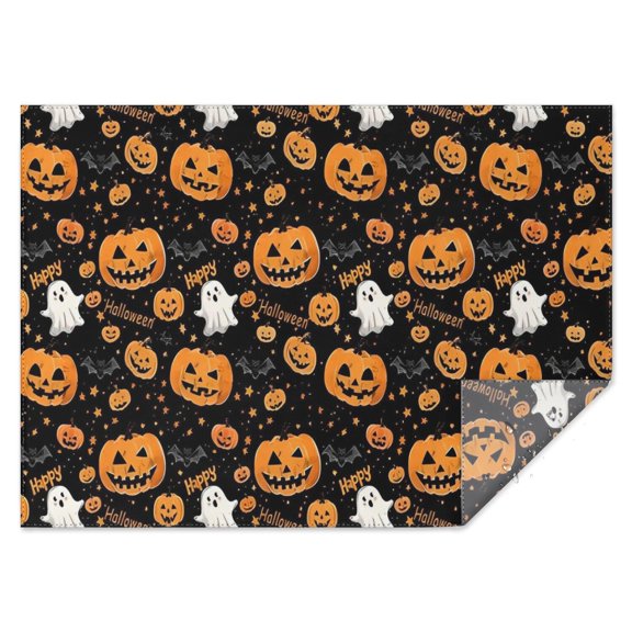 Happy Halloween Pumpkin Pattern Rectangle Tablecloth 60"x84",Waterproof Polyester Rectangle Table Cloth, Wipeable Spillproof Polyester Tablecloth for Dining, Camping, Indoor and Outdoor