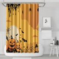 thumbnail image 1 of Happy Halloween Pumpkin Shower Curtains,Reusable Scary Pumpkin Bathtub Curtains with Hooks Classic 72x72 in Polyester Curtains for Thanksgiving Day Fall Party Home Decor, 1 of 6