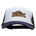 thumbnail image 1 of Happy Halloween Pumpkin Text Embroidered Foam Panel Mesh Snapback - Navy White OSFM, 1 of 5