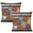 thumbnail image 1 of Happy Halloween Pumpkin Throw Pillow Cases Spider Bat Pillow Cover Throw Cushion Cover Cushion Cases for Home Office Halloween Decoration,20x20 Inch (2Pcs), 1 of 6