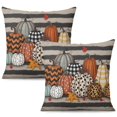 thumbnail image 1 of Happy Halloween Pumpkin Throw Pillow Covers Spider Bat Pillow Cover Sofa Bed Throw Cushion Cover for Living Room Decoration,18x18 Inch (2Pcs), 1 of 6
