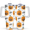 thumbnail image 1 of Happy Halloween Pumpkin Tumbler with Handle and Straws 40 oz Stainless Steel Halloween Travel Coffee Mug Birthday Present for Women Girls Daughter Mom Gifts for Him/Her Coffee Mugs, 1 of 7