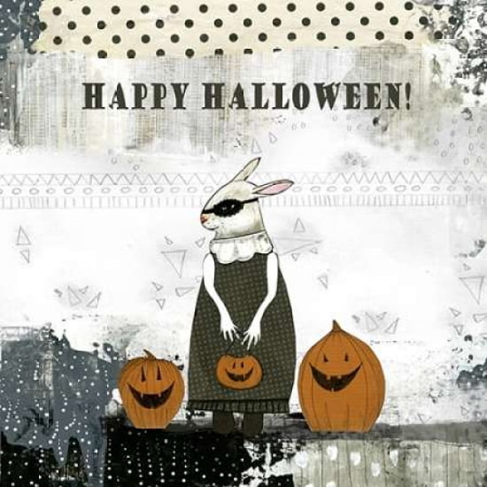Happy Halloween Rabbit Canvas Art - Sarah Ogren (24 x 24)