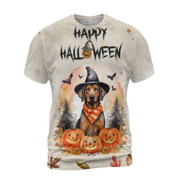 Happy Halloween Rhodesian Ridgeback Witches Hat Pumpkin Carving All Over Print 3D Shirt Unisex Merch Ridgebacks Dog Lover Gifts - 02019