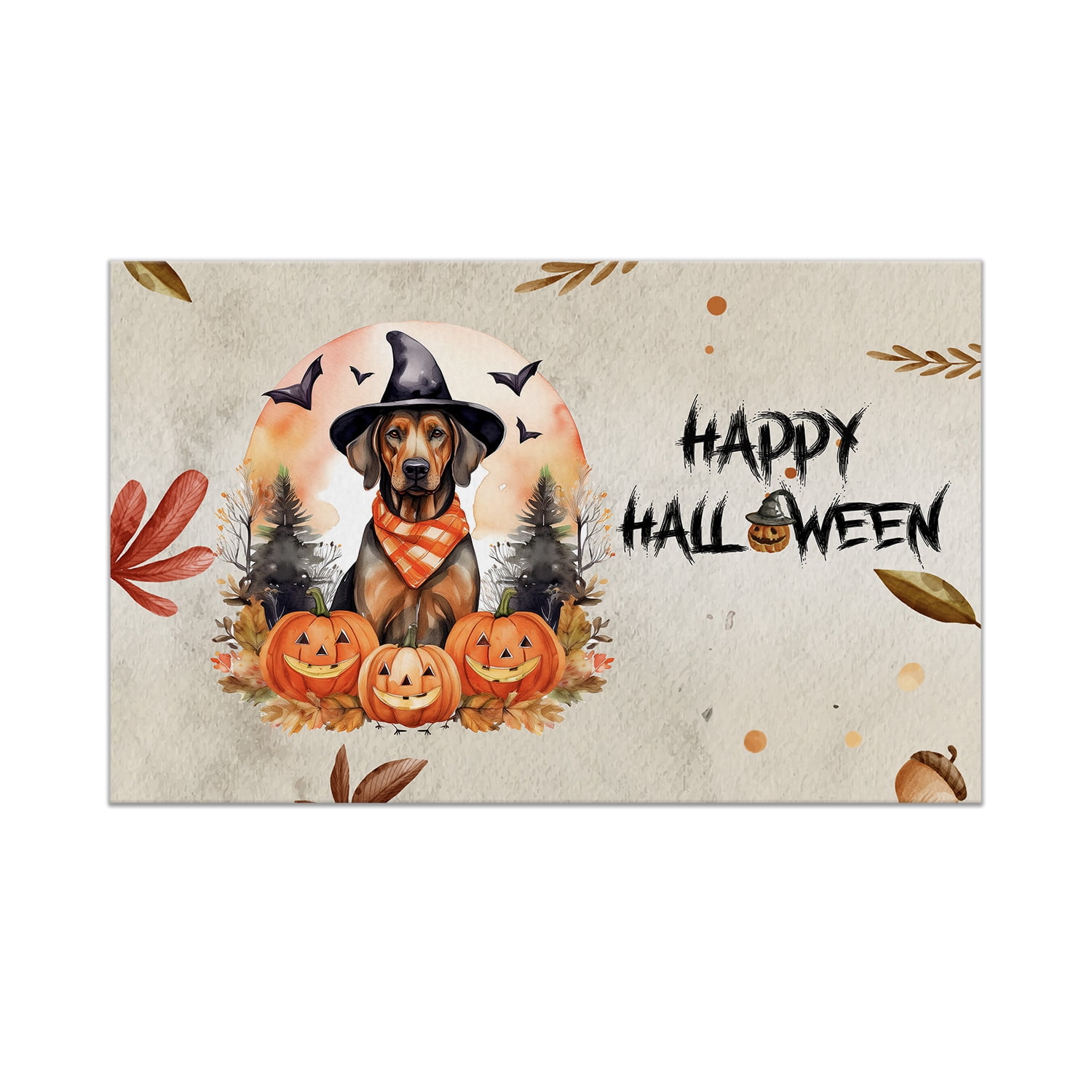 Happy Halloween Rhodesian Ridgeback Witches Hat Pumpkin Carving Doormat ...
