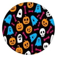 thumbnail image 1 of Happy Halloween Round Table Cloth with Elastic Edge Waterproof Spillproof Horror Pumpkin Ghost Tablecolths Table Cloths for Halloween Background Indoor and Outdoor Birthday (52in), 1 of 7