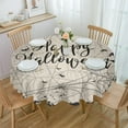 thumbnail image 1 of Happy Halloween Round Tablecloth 60 Inch - Waterproof Fabric Table Cloth Protector, Retro Black Grey Web Horror Bat Tablecloths Washable Table Cover for Kitchen Banquet Coffee Table Outdoor Party, 1 of 6