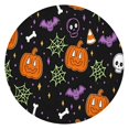 thumbnail image 1 of Happy Halloween Round Tablecloth with Elastic Edge Wrinkle Resistant Washable Evil Pumpkin Ghost Table Covers Tablecloth for Party Picnic Dinner Decor (52in), 1 of 7