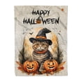thumbnail image 1 of Happy Halloween Scottish Fold Witches Hat Pumpkin Carving Cozy Fleece Blanket Cat Lover Kitten Owner Gifts Warm Soft Throw Blanket - 02019, 1 of 5