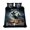 thumbnail image 1 of Happy Halloween Scottish Terrier Witch Pumpkins Bats Quilt Bedding Set Scottie Dog Lover Gifts 1 Blanket Bed Cover 2 Pillowcases - 13012, 1 of 5