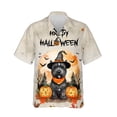 thumbnail image 1 of Happy Halloween Scottish Terrier Witches Hat Pumpkin Carving Hawaiian Shirt Breathable Summer Unisex Merch Scottie Dog Lover Gifts - 02019, 1 of 6