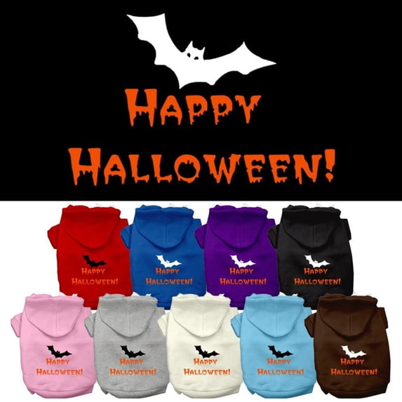 Halloween Pet, Dog Cat Hoodie Screen Printed, "Happy Halloween"