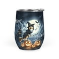 thumbnail image 1 of Happy Halloween Shetland Sheepdog Witch Pumpkins Bats 12oz Stainless Steel Wine Tumbler Insulated Cup with Lid Sheltie Dog Lover Gifts - 13012, 1 of 5