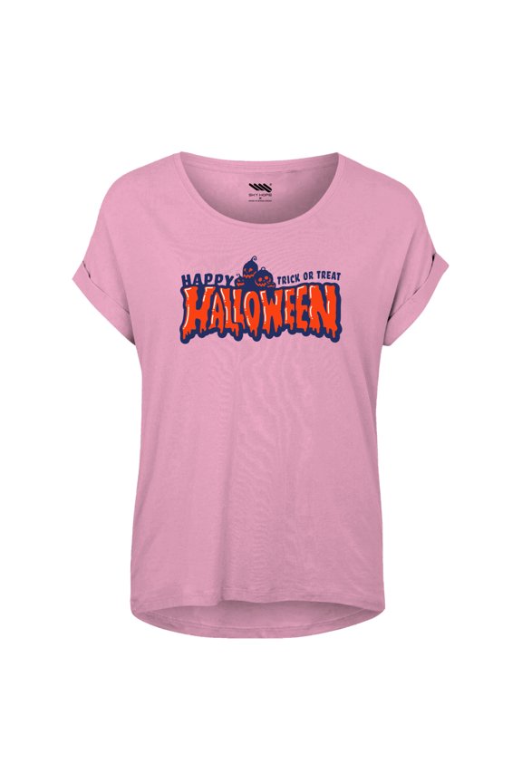 Happy Halloween Shirts for Women - Trick or Treat Printed Costume, Funny Horror Fall Tshirt