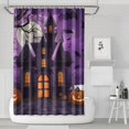 thumbnail image 1 of Happy Halloween Shower Curtain Black Fall Shower Curtains for Bathroom Purple Bath Curtains Evil Pumpkinm Shower Curtains Set for Bathroom Decor, Waterproof Bathroom Curtain 72x72 in, 1 of 6