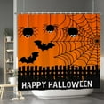 thumbnail image 1 of Happy Halloween Shower Curtain Cartoon Spider Web Spooky Bats Fence Scary Night Trick or Treat Shower Curtains for Kids Bathroom Bathtubs Bath Decor Waterproof Fabric with Hooks 84x72 Inches, 1 of 6