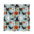 thumbnail image 1 of Happy Halloween Shower Curtain Cute Pumpkin Scary Cartoon Halloween Holiday Party Scary Night Bathroom Decoration With Hook, 1 of 4