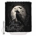 thumbnail image 1 of Happy Halloween Shower Curtain Set ，Waterproof Fabric Shower Curtains Horror Crow Moon Bat Tree Branch Shower Curtains for Bathroom,Bathroom Decor 72"x84", 1 of 6