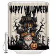 thumbnail image 1 of Happy Halloween Shower Curtain Set ，Waterproof Fabric Shower Curtains Vintage Gnome Pumpkin Tree Castle Linen Shower Curtains for Bathroom,Bathroom Decor 36"x72", 1 of 6