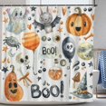 thumbnail image 1 of Happy Halloween Shower Curtain with Hooks Pumpkin Bat Bathroom Shower Curtains Set Waterproof Polyester Bath Decor 72x72inch, 1 of 7