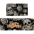 thumbnail image 1 of Happy Halloween Skull Kitchen Mat Sets of 2 Floral Skull Rubber Non Slip Kitchen Rugs Set Floor Mats Washable Carpet Mat Comfort Standing Mat Kitchen Decor Decoration- 17x30 and 17x47 Inch, 1 of 1