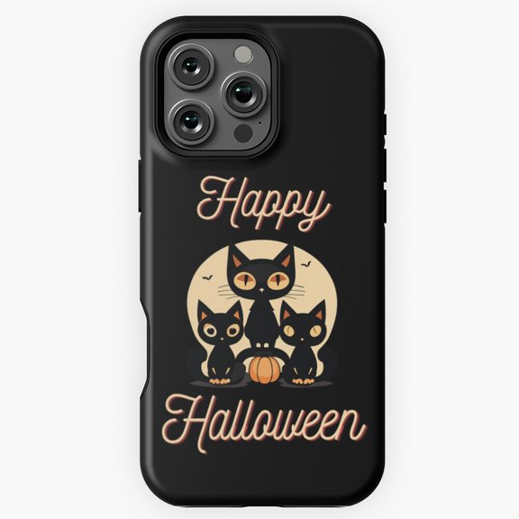 Happy Halloween Spooky Cat Trio Phone Case for iPhone 16 15 14 13 12 11 Pro Max M5907871