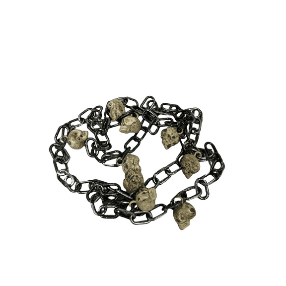 Happy Halloween Spooky Hallow Plastic Garland; Skull 59 Inch/150 CM