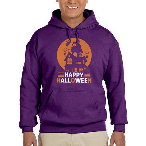 Happy Halloween. Spooky House Hoodie Men -Image by Shutterstock, Male x-Large